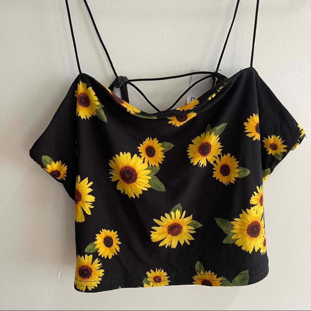 Open back sunflower top